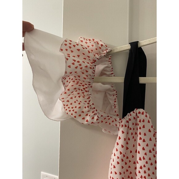 Eloquii Women's Size 16 White and Red Heart Dress With Pleated Bottom Unique! - Picture 3 of 7